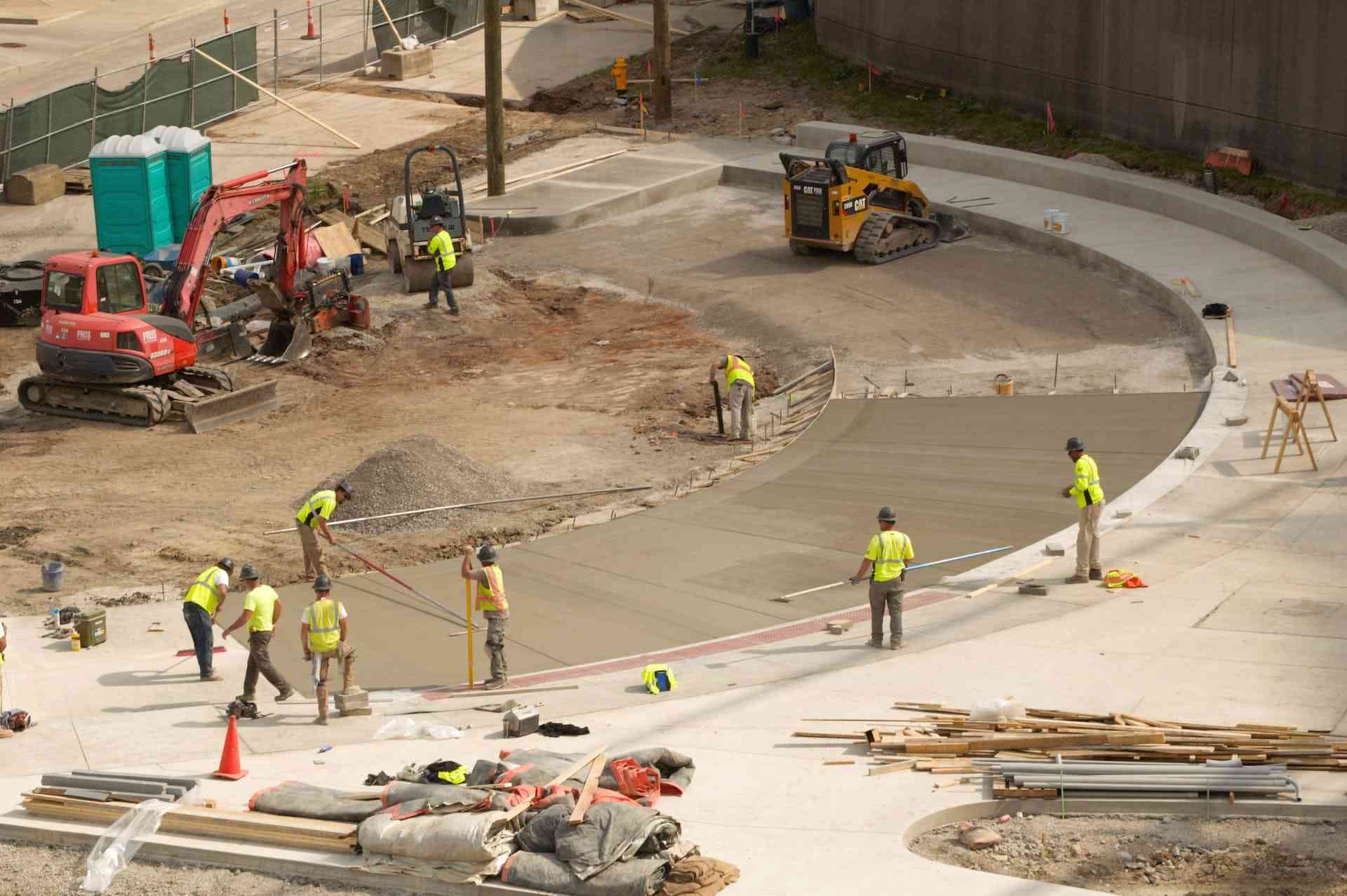 construction workers working on a construction site