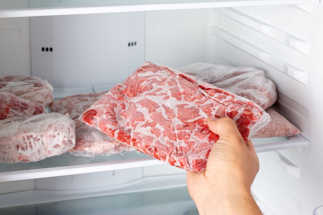 sealed frozen meat