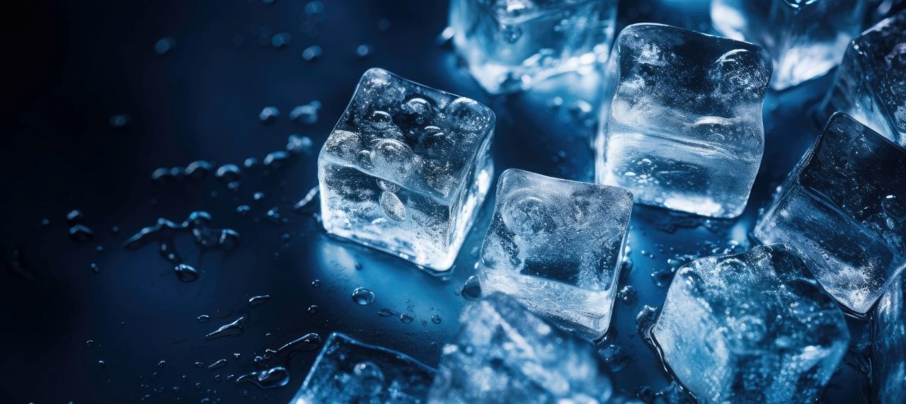 close up shot of ice cubes