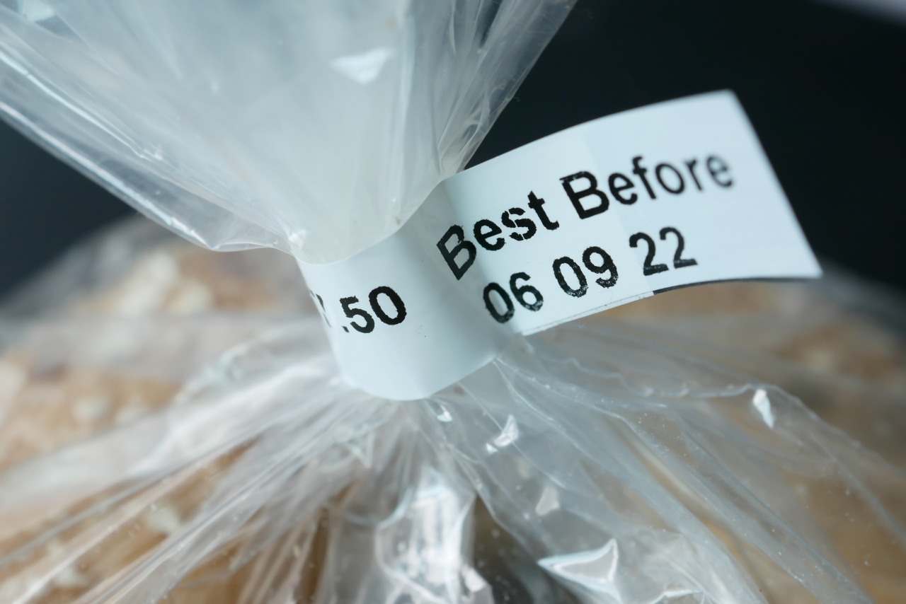 close up shot of an expiry date on a bread