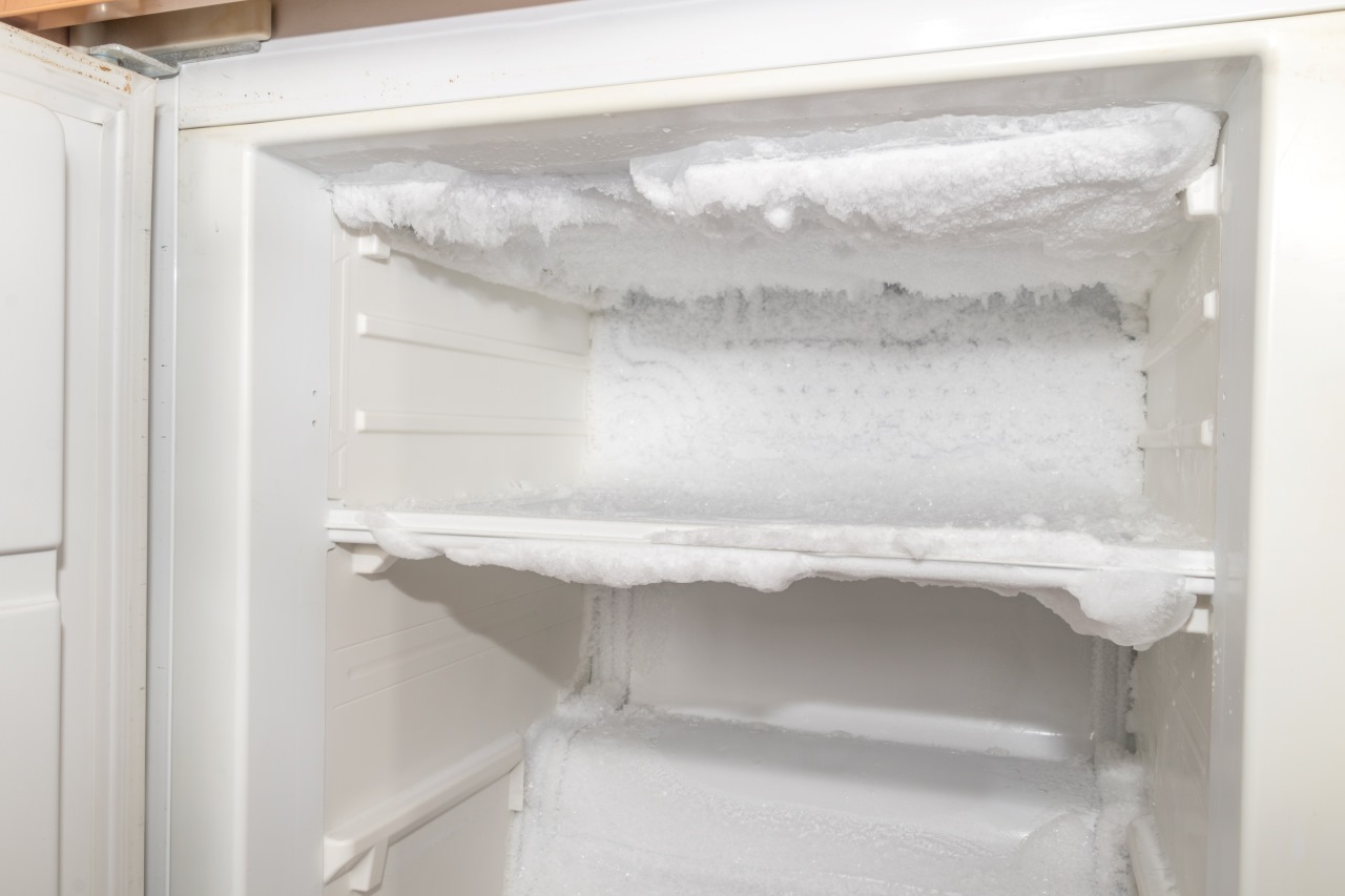 ice buildup inside a freezer